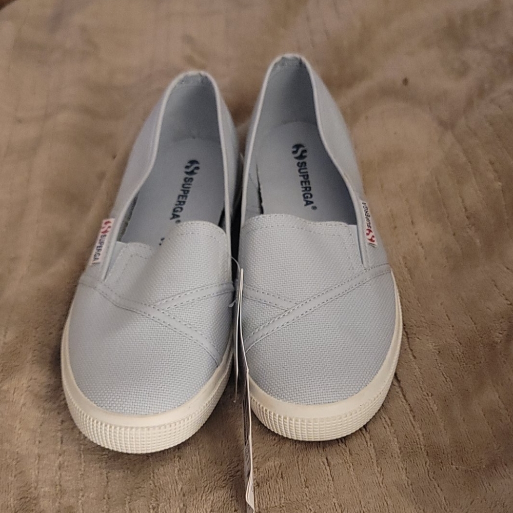 NWT Superga Women's Slip Ons Blue Sz 37.5